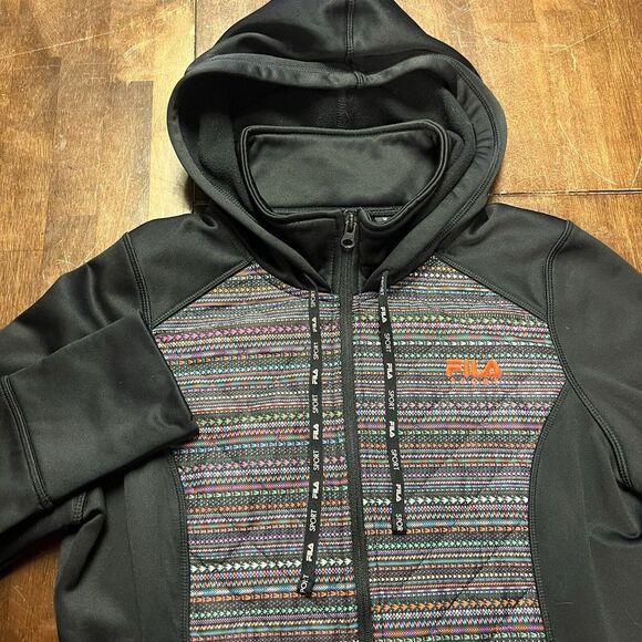 Fila Jackets & Blazers - Fila Sport Black & Multicolored‎ Aztec Jacket / Hoodie Size Medium Women